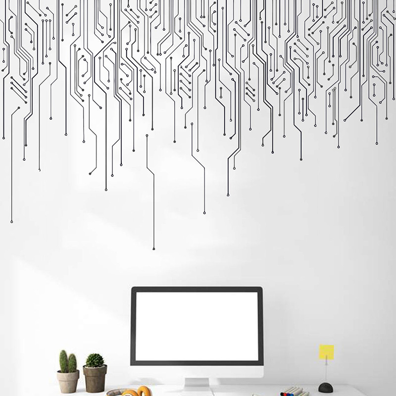 Office Technologies - Computer Het Decor,Circuit Board Muurtattoo, Technologie